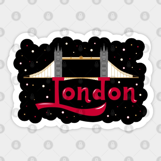 London Sticker by Mako Design 